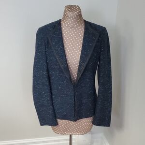 Tristan Dark Blue Textured Blazer